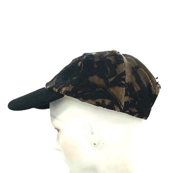 Hopeless Romantic Floral Black Lace Cap Mall Goth Adjustable Strap 5 Panel Hat - Picture 5 of 9